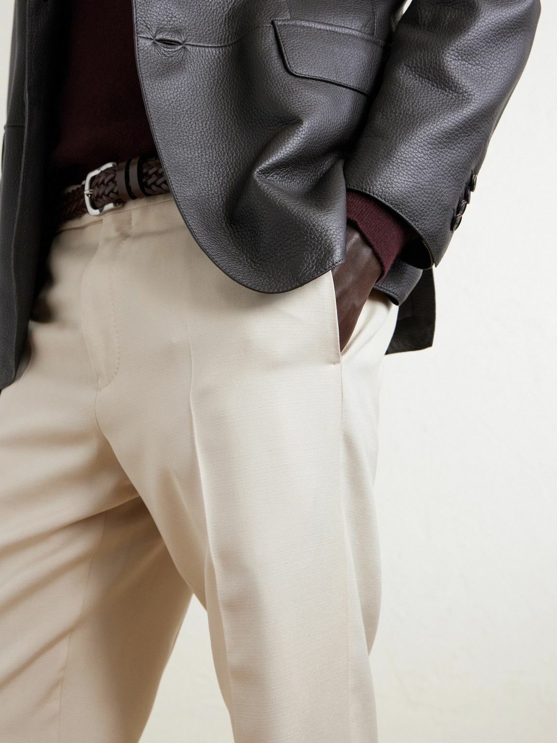 Lardini - Straight-Leg Woven Trousers - Neutrals