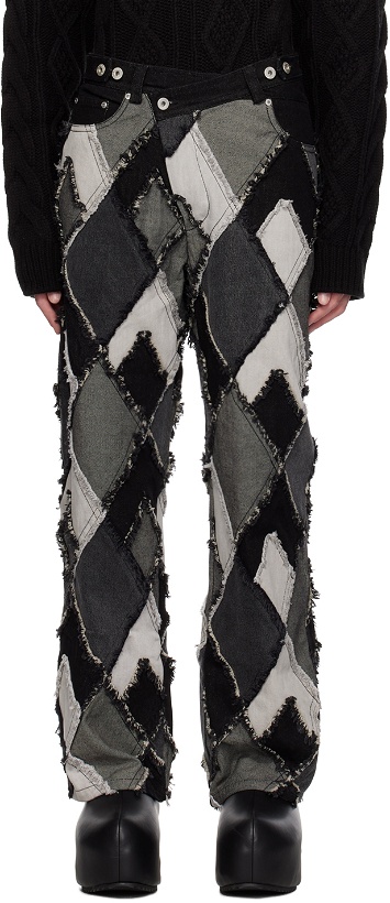 Photo: Feng Chen Wang Black & Gray Patchwork Jeans