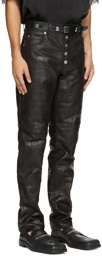 Martine Rose Black Croc Leather Jujy Trousers