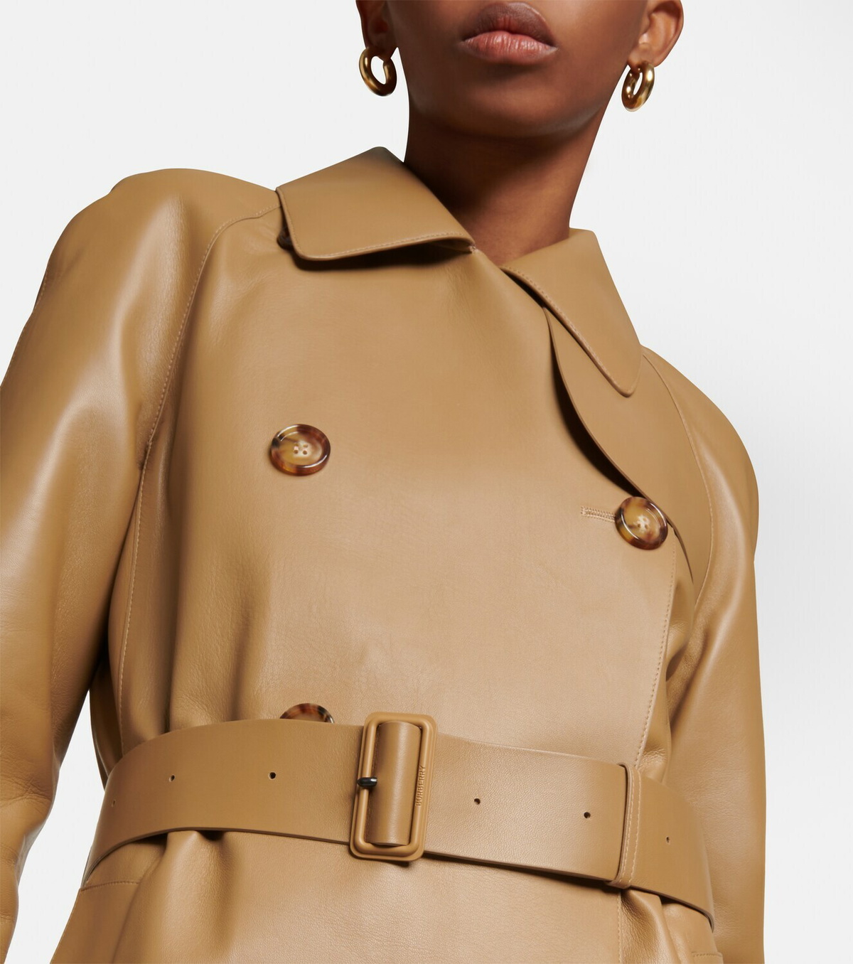 burberry trench coat with leather sleeves