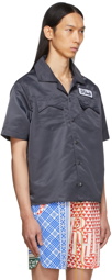 Rhude SSENSE Exclusive Navy Nylon Mechanic Shirt