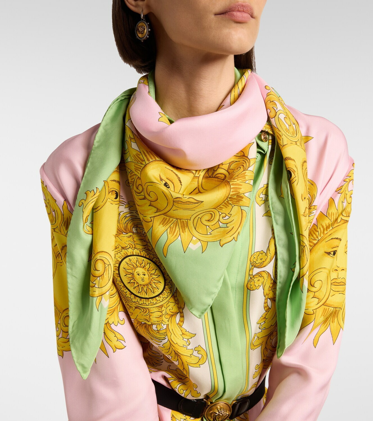 Versace Printed silk twill scarf