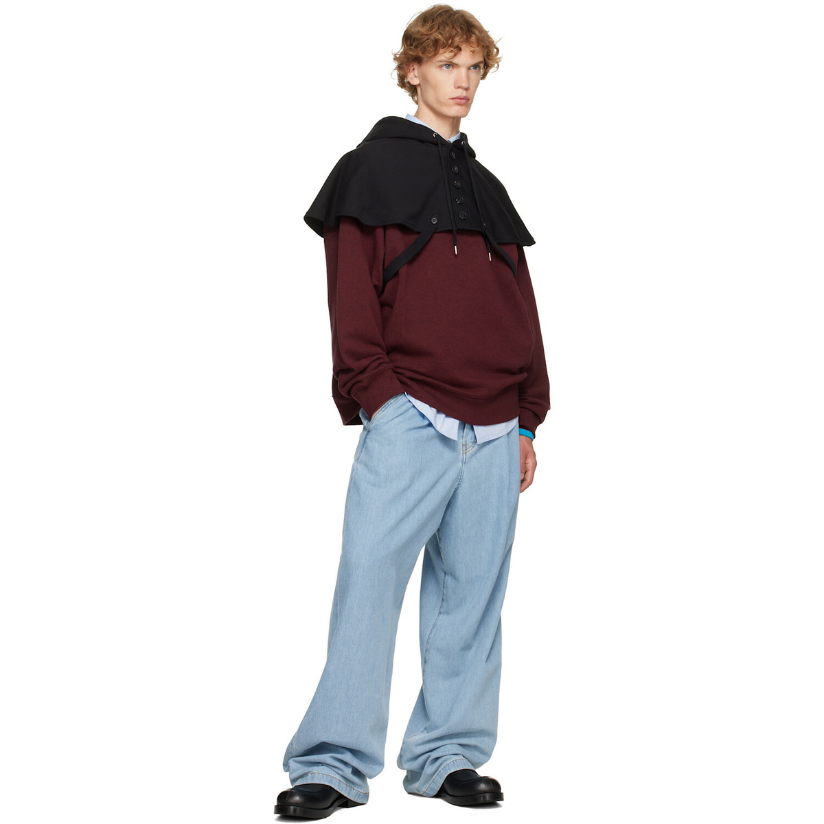 Dries Van Noten Black Cape Hoodie