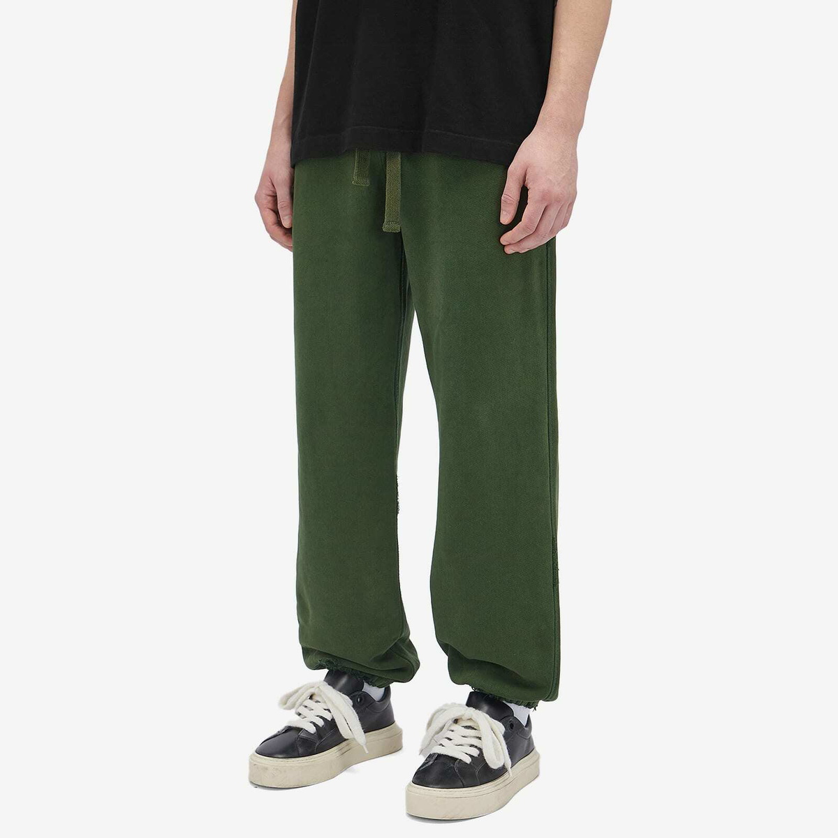 Cole Buxton Men's Distressed Sweat Pants in Washed Forest Green