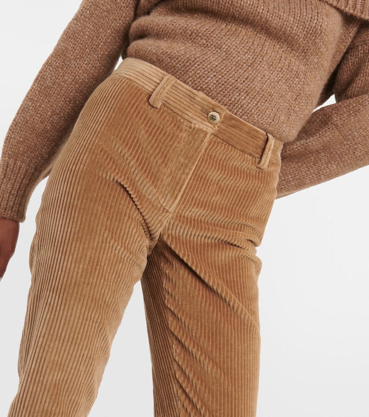 Dolce & Gabbana Off White Cotton Corduroy Cargo Pants
