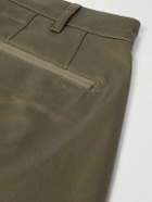 Monitaly - Ekusy Wide-Leg Cropped Pleated Cotton-Sateen Trousers - Green