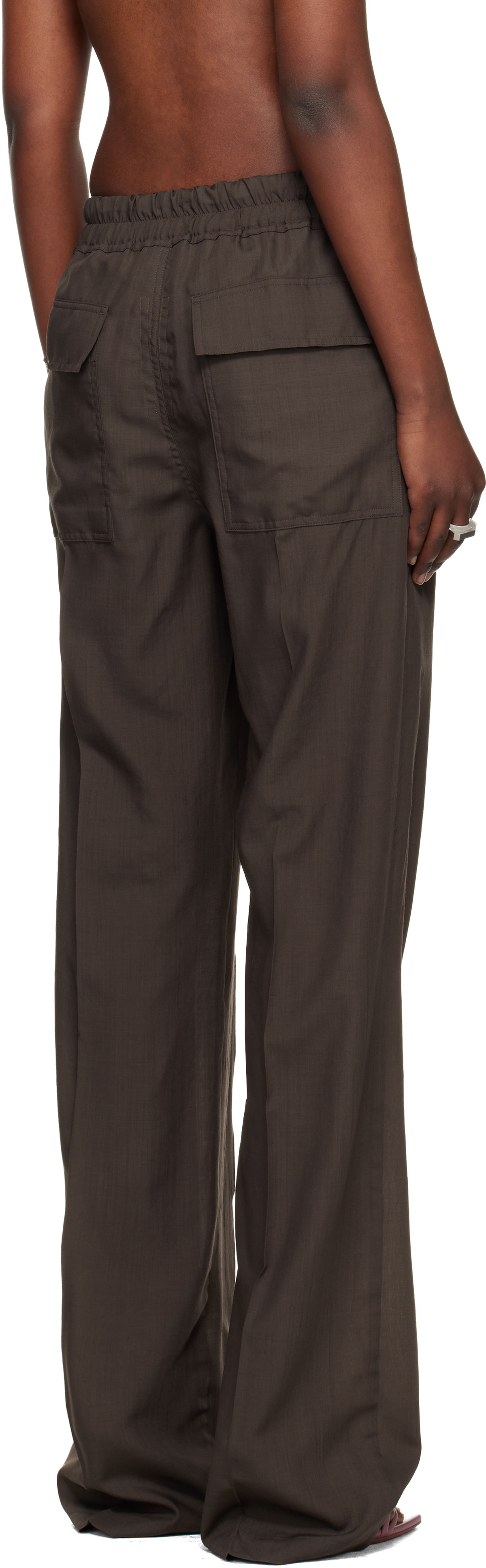 Rick Owens Brown Temple Dietrich Drawstring Lounge Pants