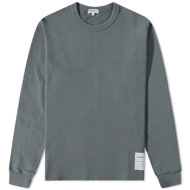 Photo: Norse Projects Men's Fraser Tab Series Crew Sweat in Magnet Grey