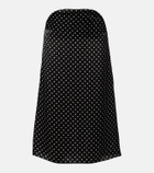 Jean Paul Gaultier Cutout polka-dot silk midi skirt