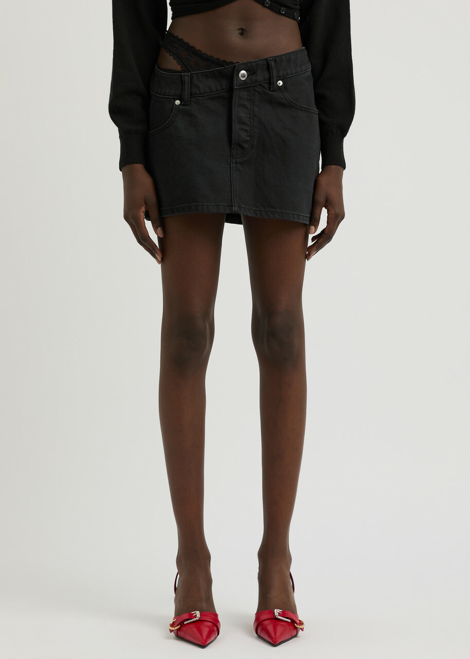Alexanderwang.t Underwear-effect Denim Mini Skirt Black