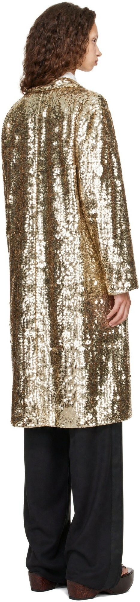 Bode Gold Sequin Worcester Coat