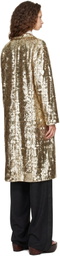 Bode Gold Sequin Worcester Coat