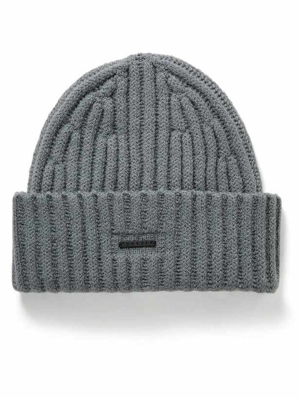 Photo: Norse Projects Arktisk - Logo-Appliquéd Ribbed Wool-Blend Beanie