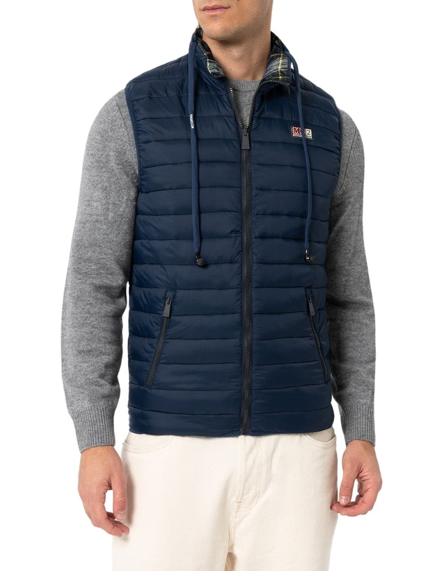 Photo: MC2 Saint Barth Man Navy Blue Padded Vest Aspen
