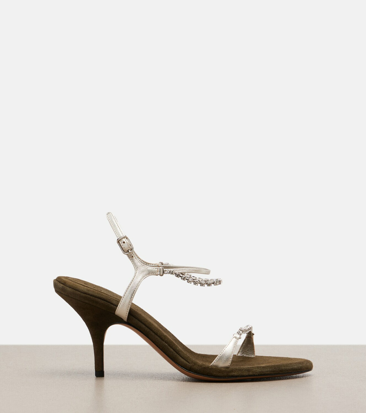 Chloé Zia embellished metallic leather sandals