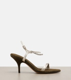 Chloé Zia embellished metallic leather sandals