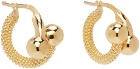 Bottega Veneta Gold Intreccio Hoop Earrings