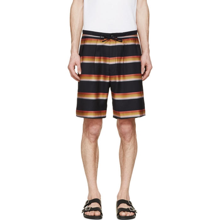 Photo: Paul Smith Navy Striped Trouser Shorts