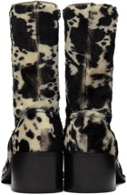 Dries Van Noten Black & White Cow Print Zip Up Boots
