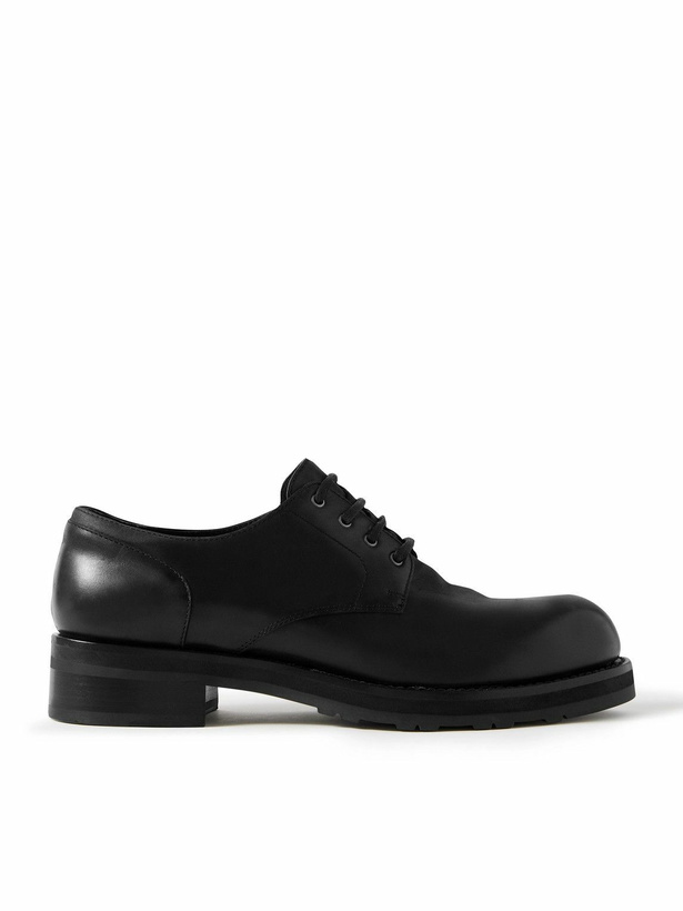 Photo: The Row - Oiled-Leather Derby Shoes - Black