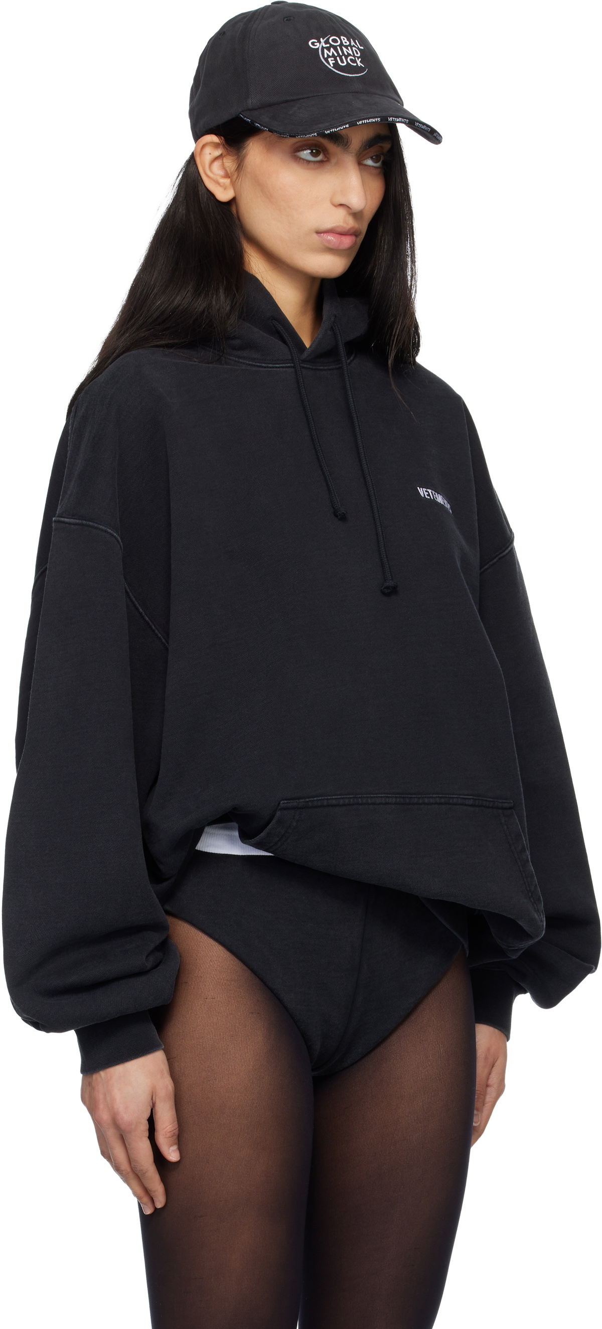 VETEMENTS Black Iconic Logo Hoodie