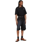 We11done Black Washed Bermuda Cargo Shorts
