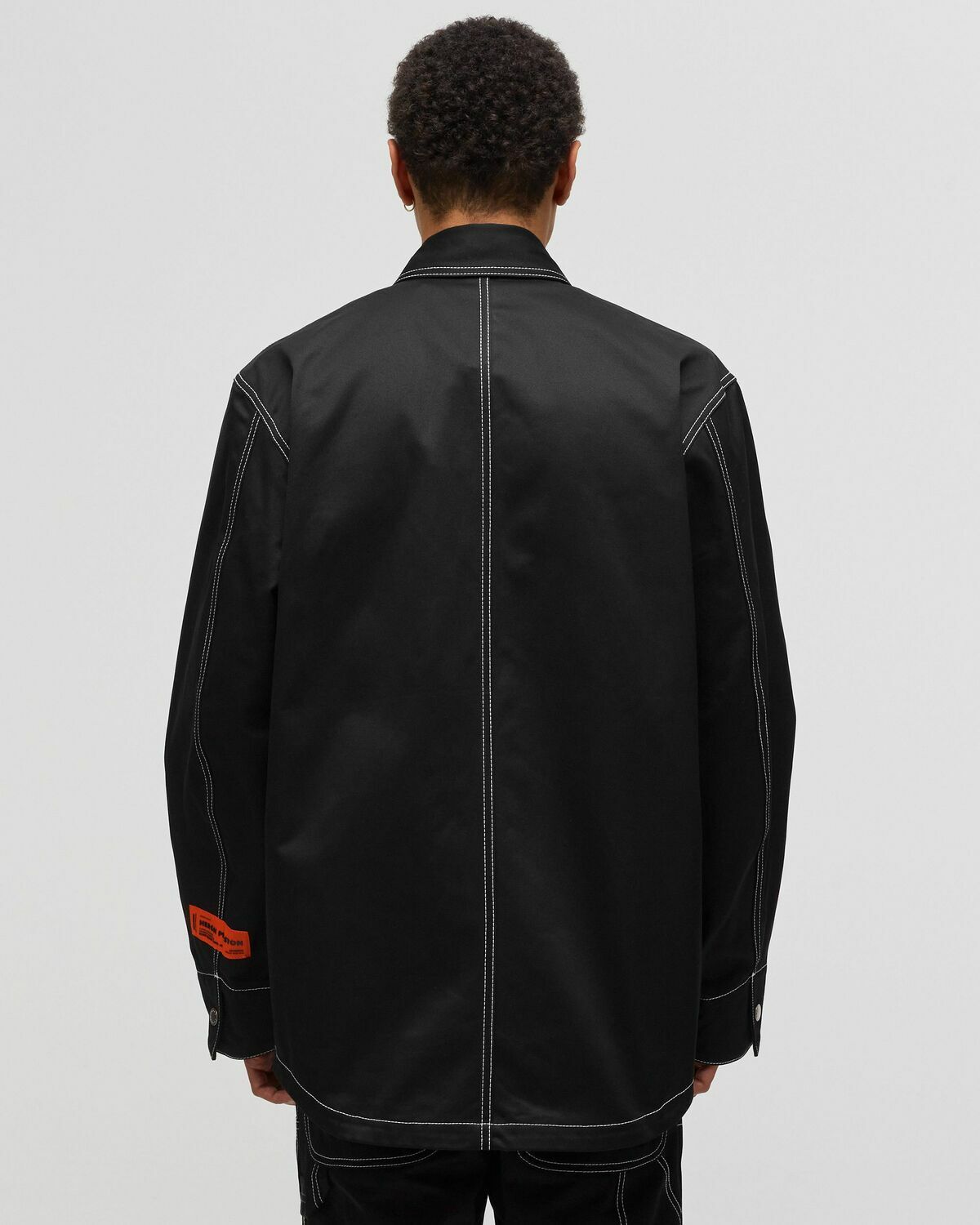 Heron Preston White Stitch Ghost Pocket Jkt Black Overshirts Heron