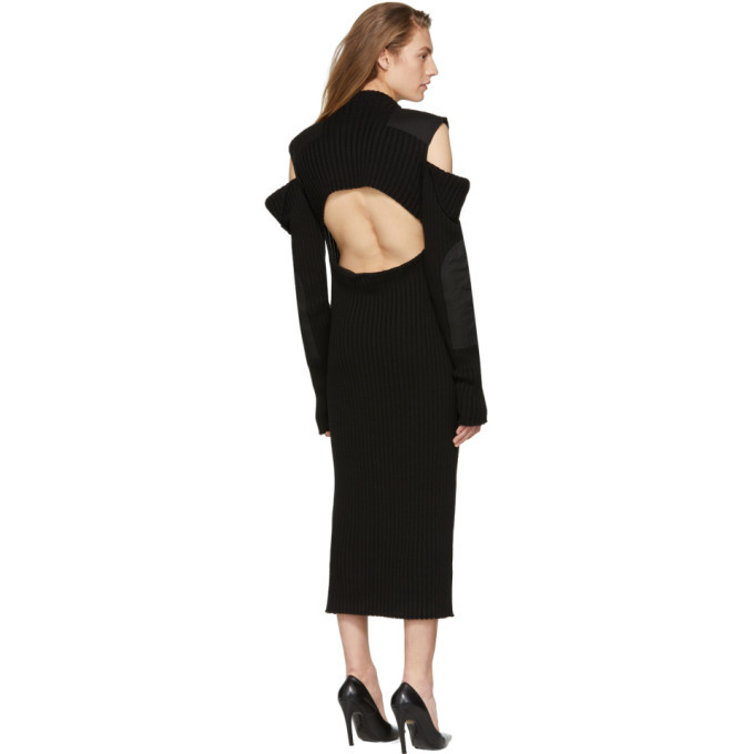 Calvin Klein 205W39NYC Black Cut-Out Shoulder Uniform Knit Dress Calvin  Klein 205W39NYC