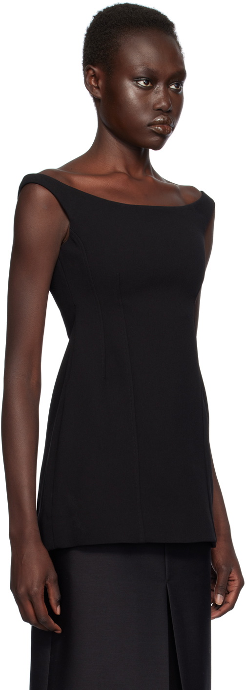 toteme curved off shoulder dress Toteme Curved Off-Shoulder Dress - Black