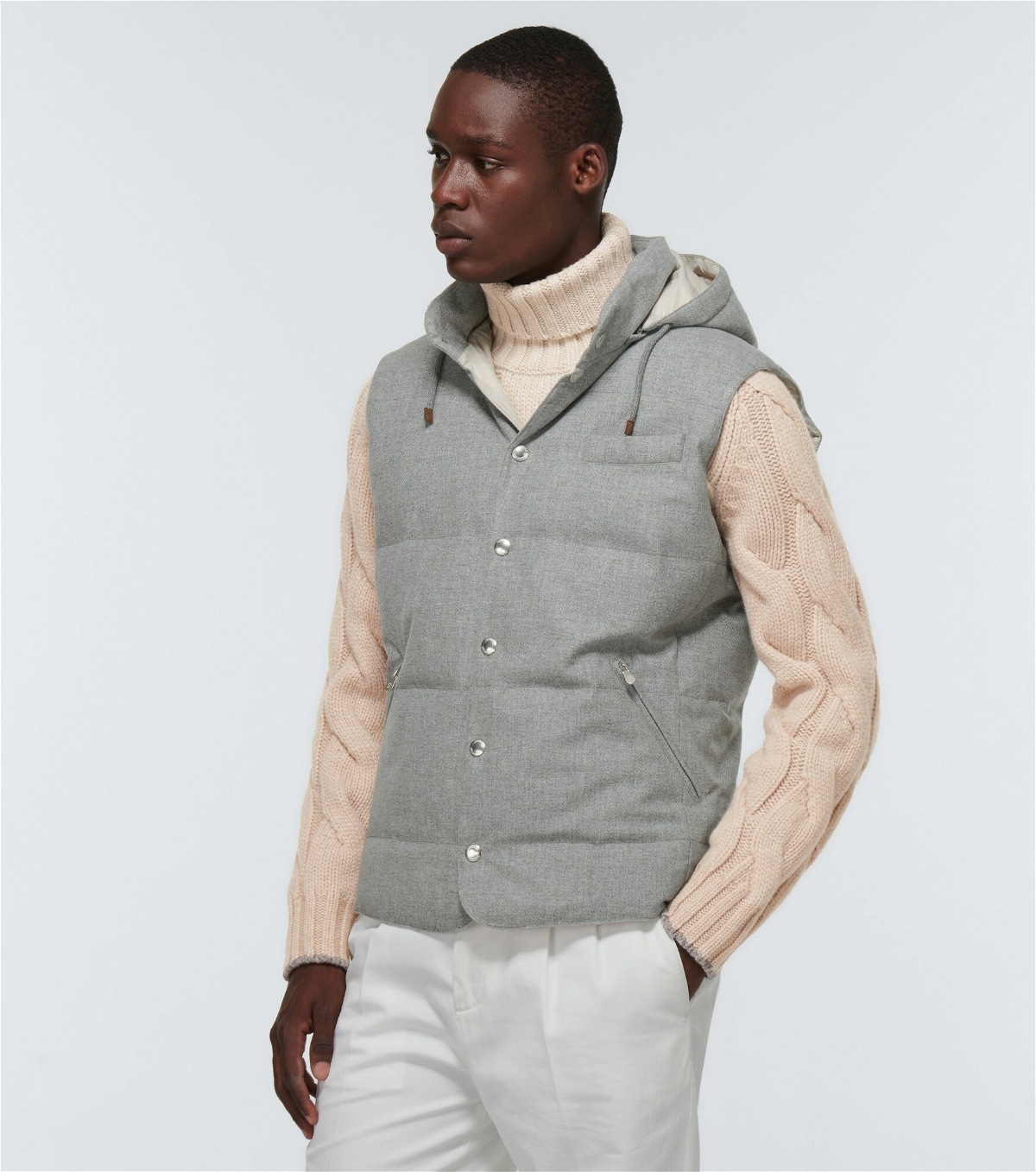 Brunello Cucinelli - Wool, silk and cashmere down vest Brunello