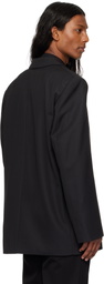 LGN Louis Gabriel Nouchi Black Single-Breasted Oversized Blazer