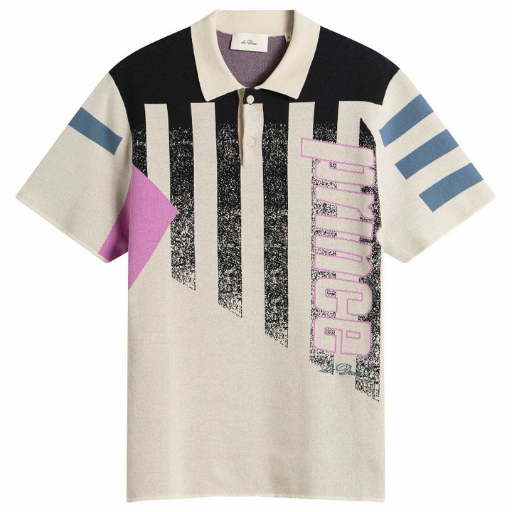 Photo: Les Deux Men's Prince Intarsia Knitted Polo in Light Ivory