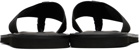 Emporio Armani Black Logo Tape Flip Flops
