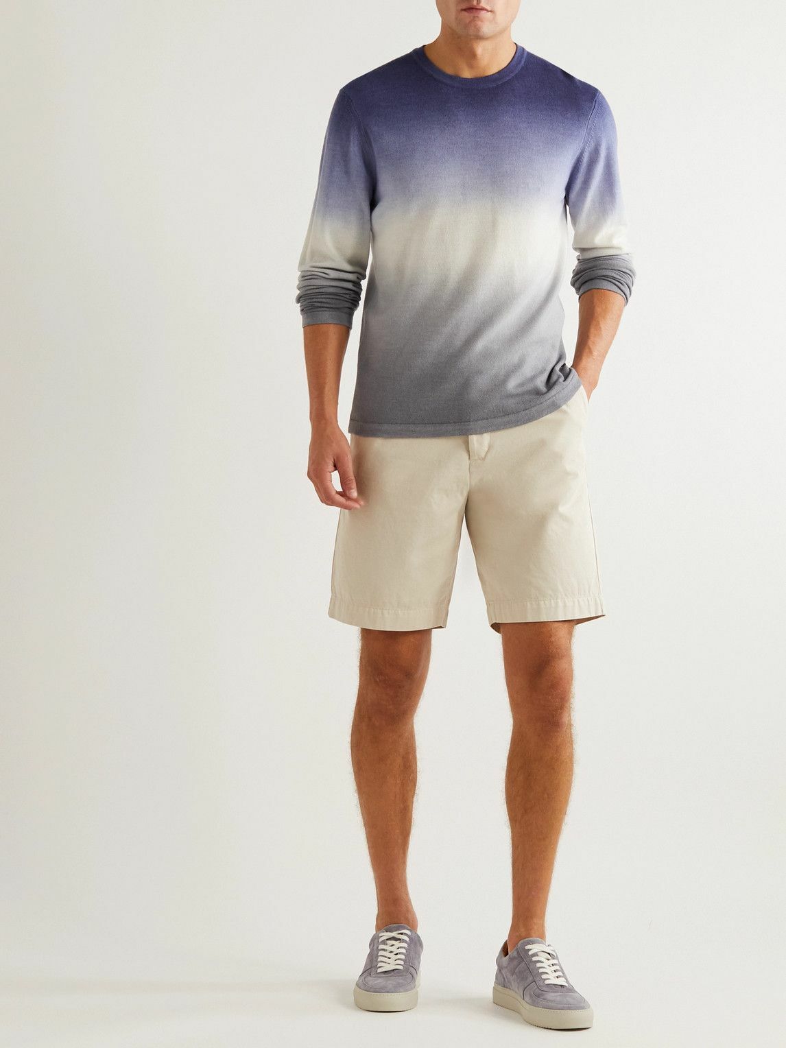 Mr P. - Straight-Leg Garment-Dyed Cotton-Twill Bermuda Shorts - Neutrals Mr  P.