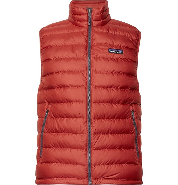 Photo: Patagonia - Slim-Fit Quilted DWR-Coated Ripstop Down Gilet - Brick