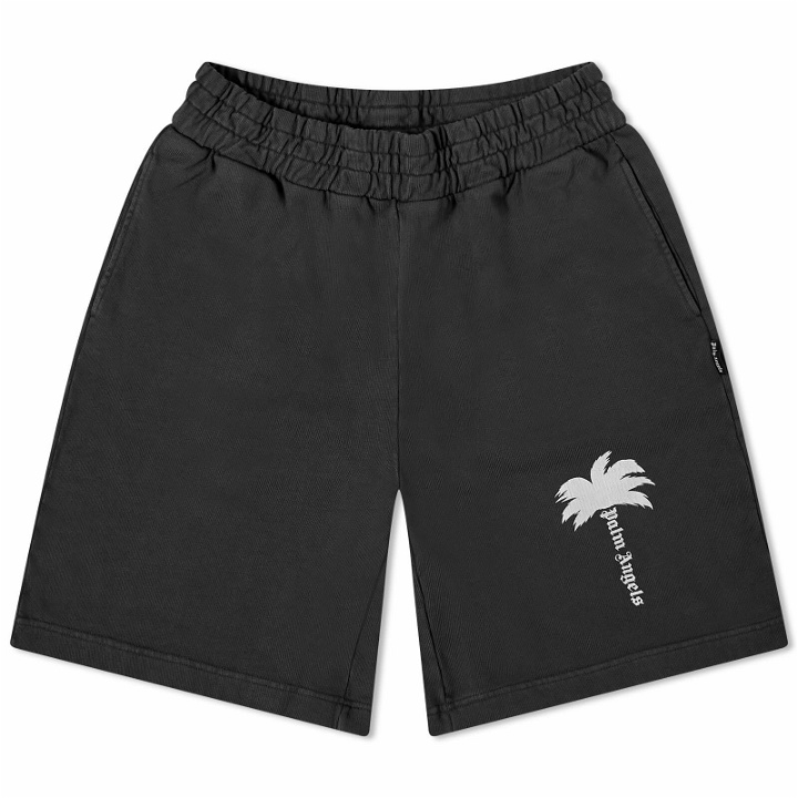 Photo: Palm Angels Men's Logo Sweat Short in Dark Grey