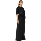 Enfold Black Soft Decorative Pleated T-Shirt