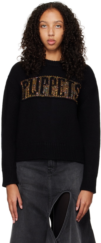 Photo: Puppets and Puppets Black Spiderweb Sequin Sweater