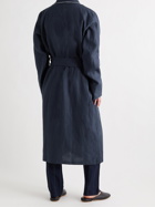 ANDERSON & SHEPPARD - Piped Linen Robe - Blue