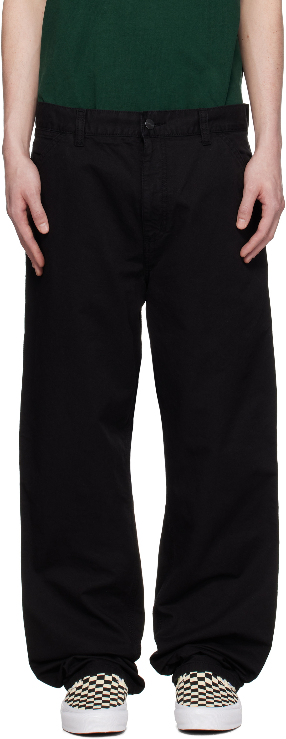 Carhartt Work In Progress Black Single Knee Trousers