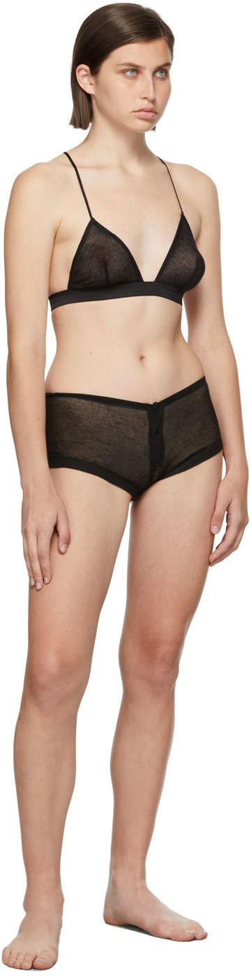 Kiki de Montparnasse Black Cashmere & Silk Intime Bra