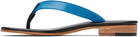 Martiniano Blue & Black Leather Flip-Flops