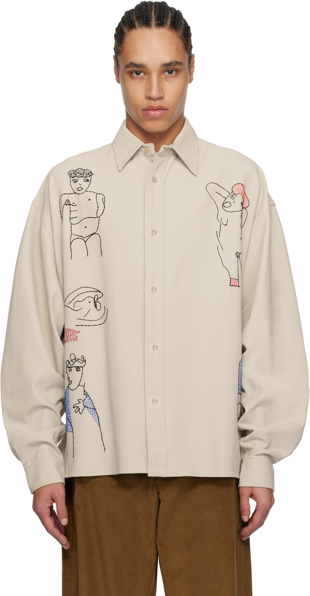 Glass Cypress Off-White Oversized 5 Figure Shirt