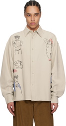 Glass Cypress Off-White Oversized 5 Figure Shirt