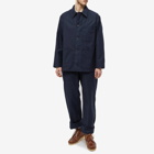 Engineered Garments Men's Workaday Utility Jacket in Dark Navy Reverse Sateen