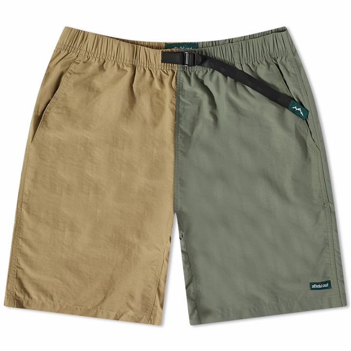 Photo: Afield Out Men's Duo Tone Sierra Climbing Shorts in Sand/Sage