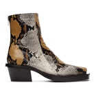 1017 ALYX 9SM Brown Snake Leone Zip Boots