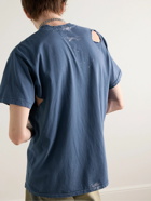 Enfants Riches Déprimés - Distressed Bleached Logo-Print Cotton-Jersey T-Shirt - Blue