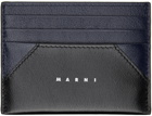 Marni Navy & Black Logo Card Holder