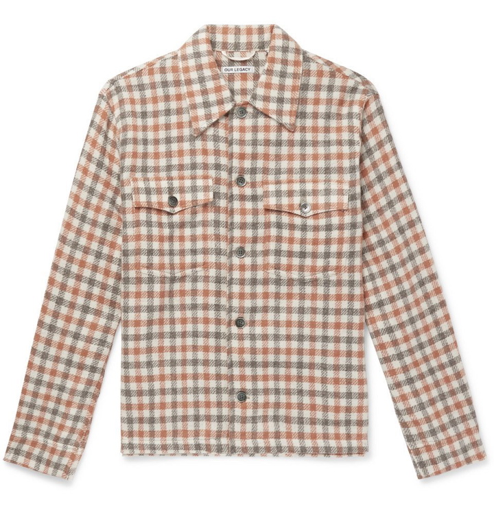 Photo: Our Legacy - Oversized Checked Alpaca and Wool-Blend Overshirt - Men - Brown